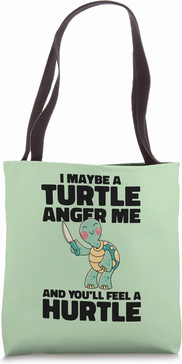 Turtle Reptile Nature Mean Turtle Lover Aquatic Animal Pet Tote Bag