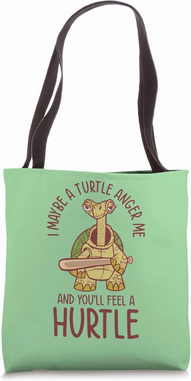 Turtle Reptile Nature Mean Turtle Lover Aquatic Animal Pet Tote Bag