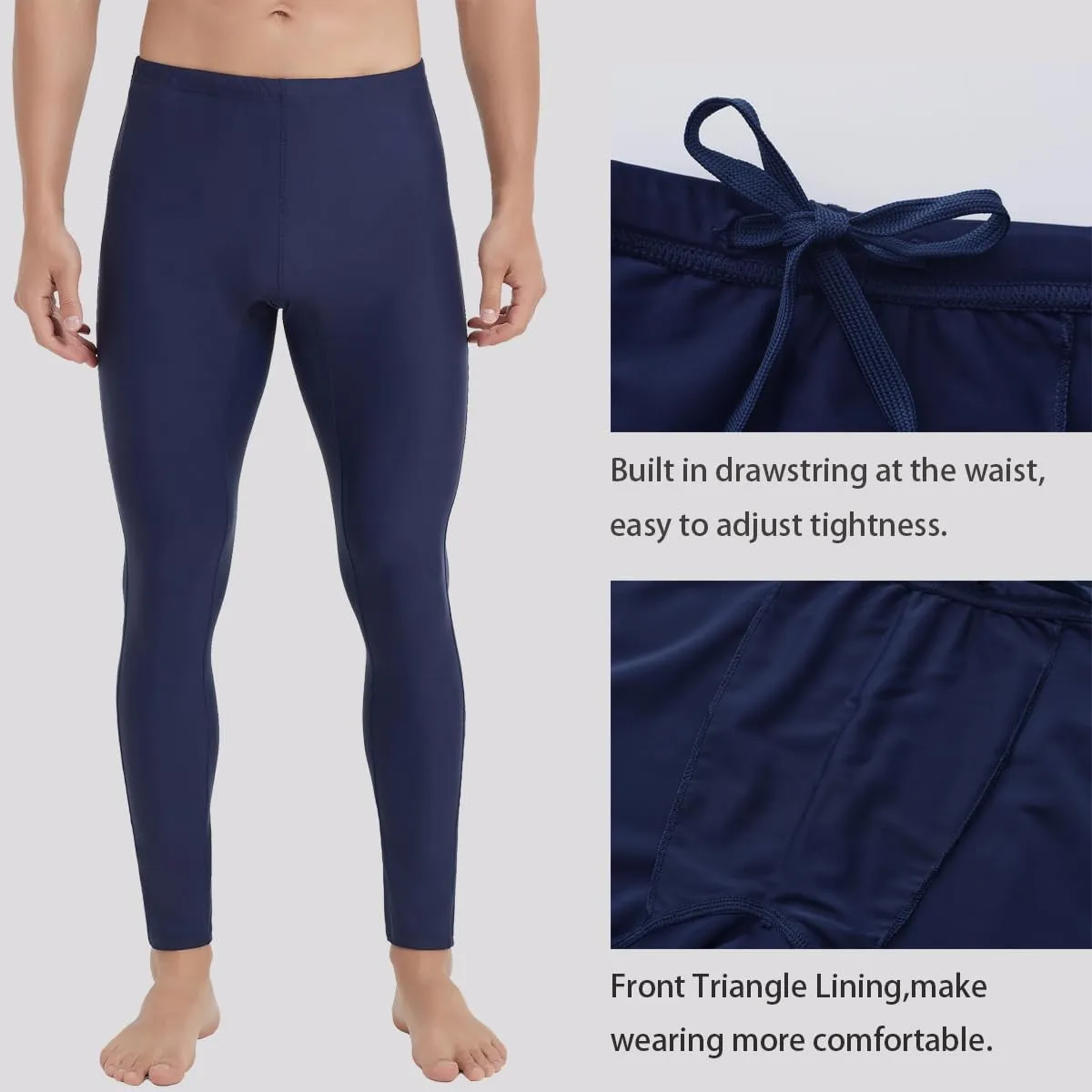 Ubestyle UPF 50  Men's Active Surfing Water Leggings Swim Pants Swim Tights Beach Pants Sun Protective