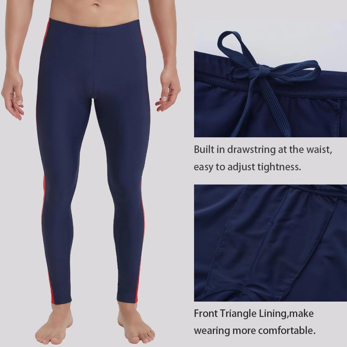 Ubestyle UPF 50  Men's Active Surfing Water Leggings Swim Pants Swim Tights Beach Pants Sun Protective