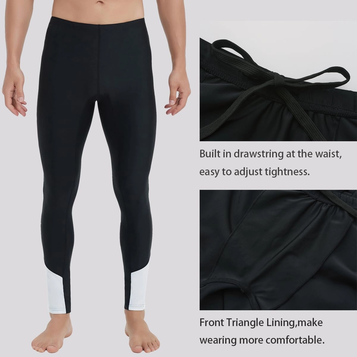 Ubestyle UPF 50  Men's Active Surfing Water Leggings Swim Pants Swim Tights Beach Pants Sun Protective