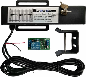 Universal 12VDC(NOT 24VDC) Outdoor Automatic Electric Gate Lock for Swing Gate Opener Operator Automatic Gate Openers, Fail Secure Gate Lock, UL Listed Cable