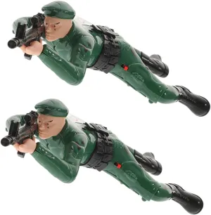 UPKOCH 2pcs Crawling Soldiers Figurines Interactive Army Action Figures for Boys Early Learning Crawling Plaything Unique Design for Family Bonding and Developmental Growth