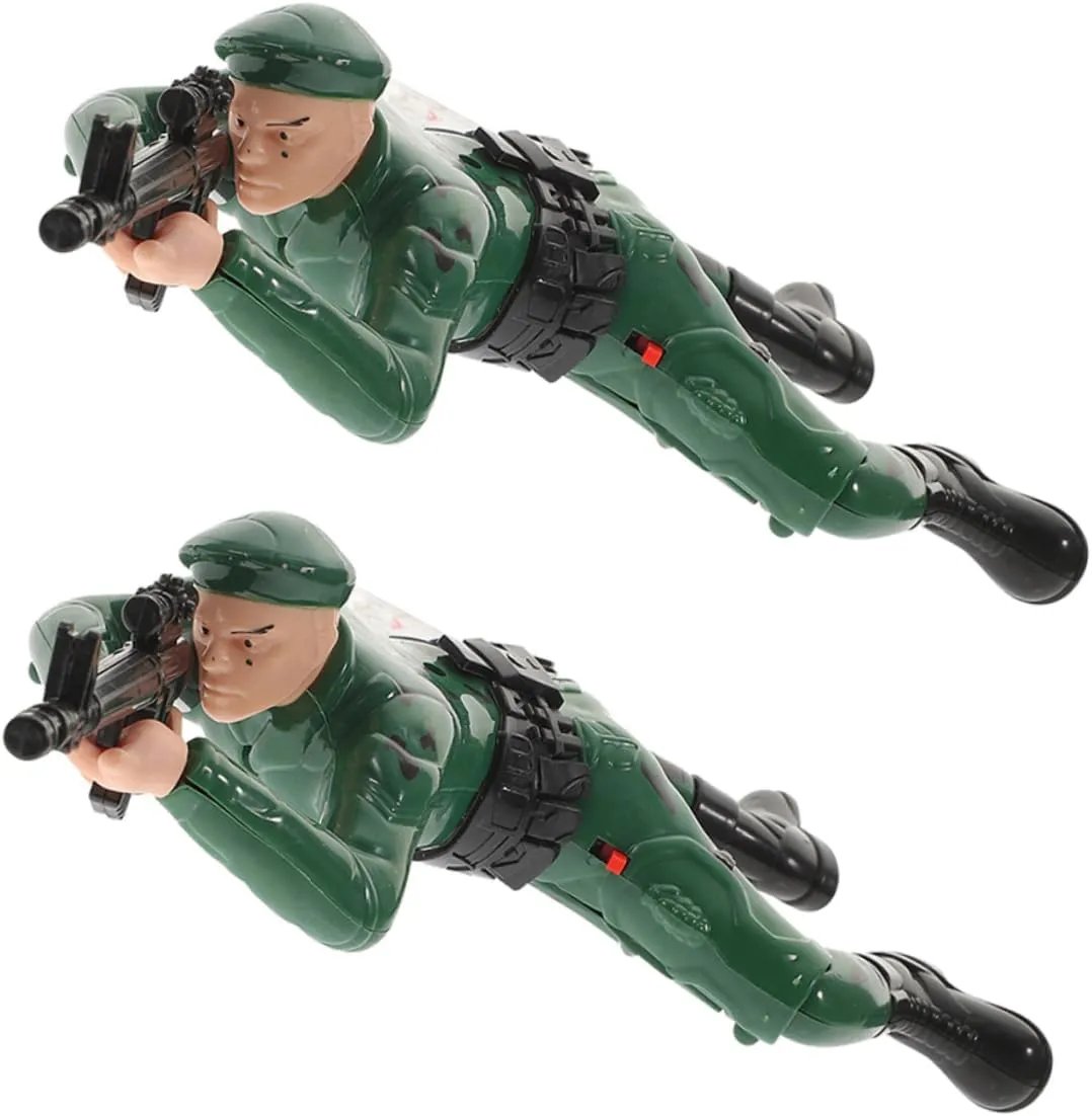 UPKOCH 2pcs Crawling Soldiers Figurines Interactive Army Action Figures for Boys Early Learning Crawling Plaything Unique Design for Family Bonding and Developmental Growth