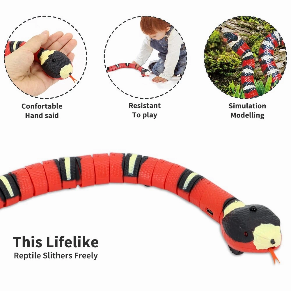 USB Rechargeable Smart Sensing Snake Toy for Cats & Dogs