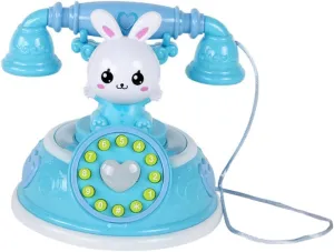 Vaguelly Children's Plaything Blue Plastic Kids Telephone Fake Toy Phone for Interactive Learning