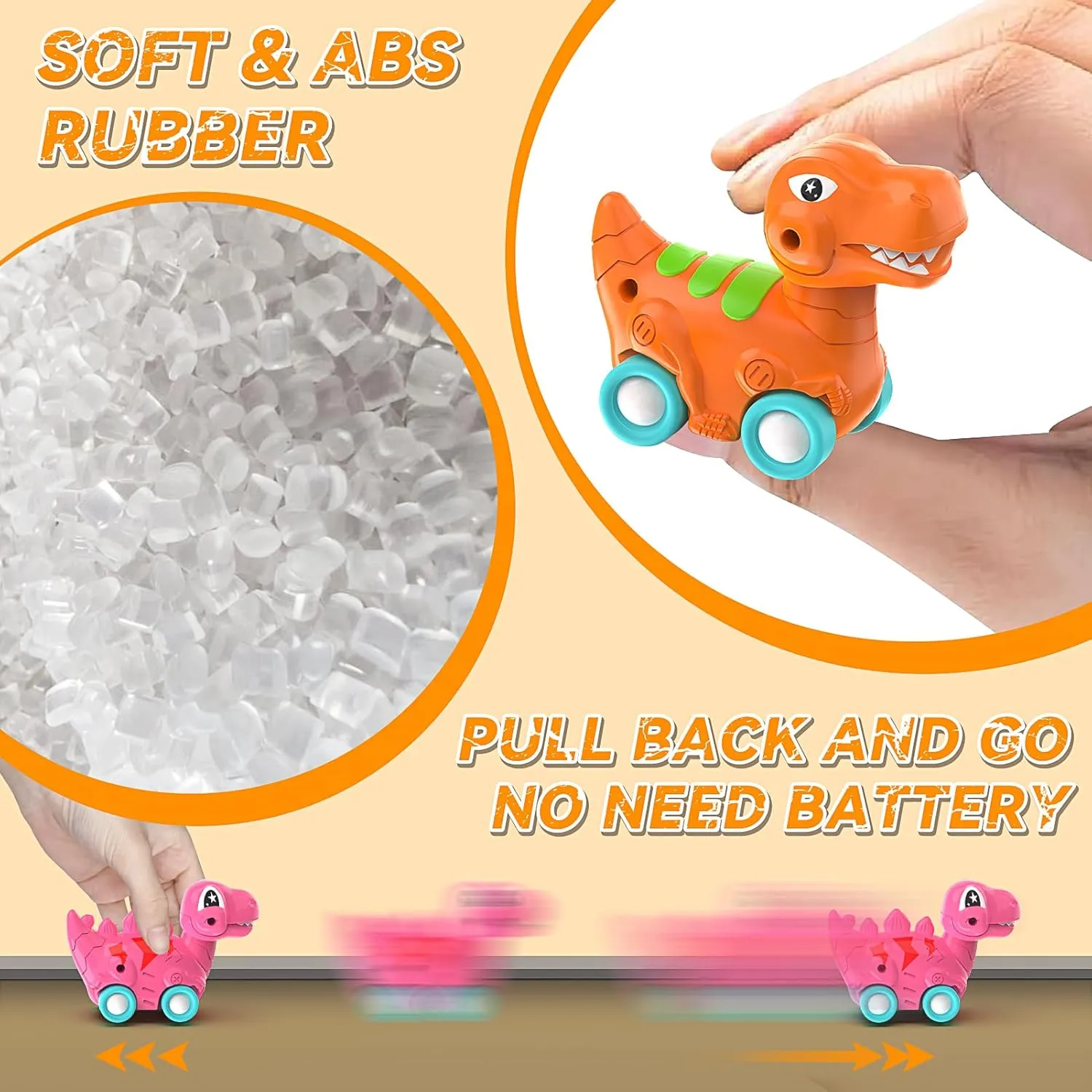 Veslier Dinosaur Toys for Kids 2-4 3-5 with 6 Dinosaur Car Vehicles, Dino Transport Carrier Truck with Music and Roaring Sound Christmas Birthday Gift for 2  Year Old Boys.