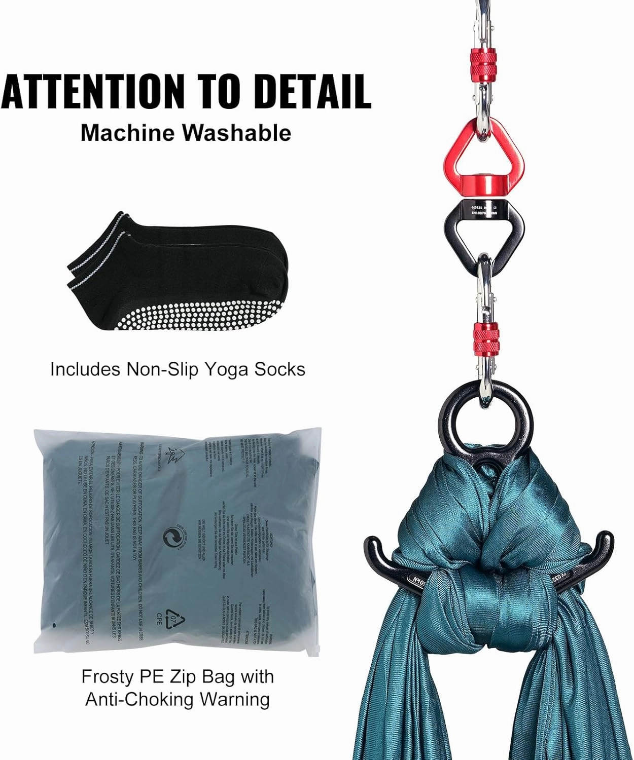 VEVOR Aerial Yoga Hammock & Swing, 4.4 Yards, Yoga Starter Kit with 100gsm Nylon Fabric, Full Rigging Hardware and Easy Set-up Guide, Antigravity Flying for All Levels Fitness Bodybuilding, Purple