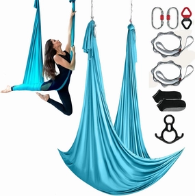 VEVOR Aerial Yoga Hammock & Swing, 4.4 Yards, Yoga Starter Kit with 100gsm Nylon Fabric, Full Rigging Hardware and Easy Set-up Guide, Antigravity Flying for All Levels Fitness Bodybuilding, Purple