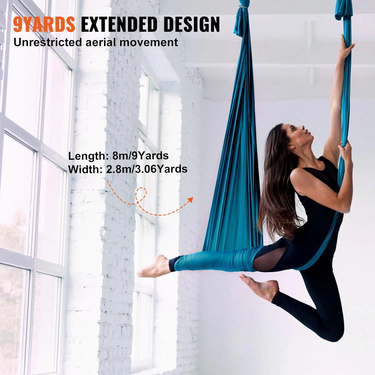 VEVOR Aerial Yoga Hammock & Swing, 4.4 Yards, Yoga Starter Kit with 100gsm Nylon Fabric, Full Rigging Hardware and Easy Set-up Guide, Antigravity Flying for All Levels Fitness Bodybuilding, Purple