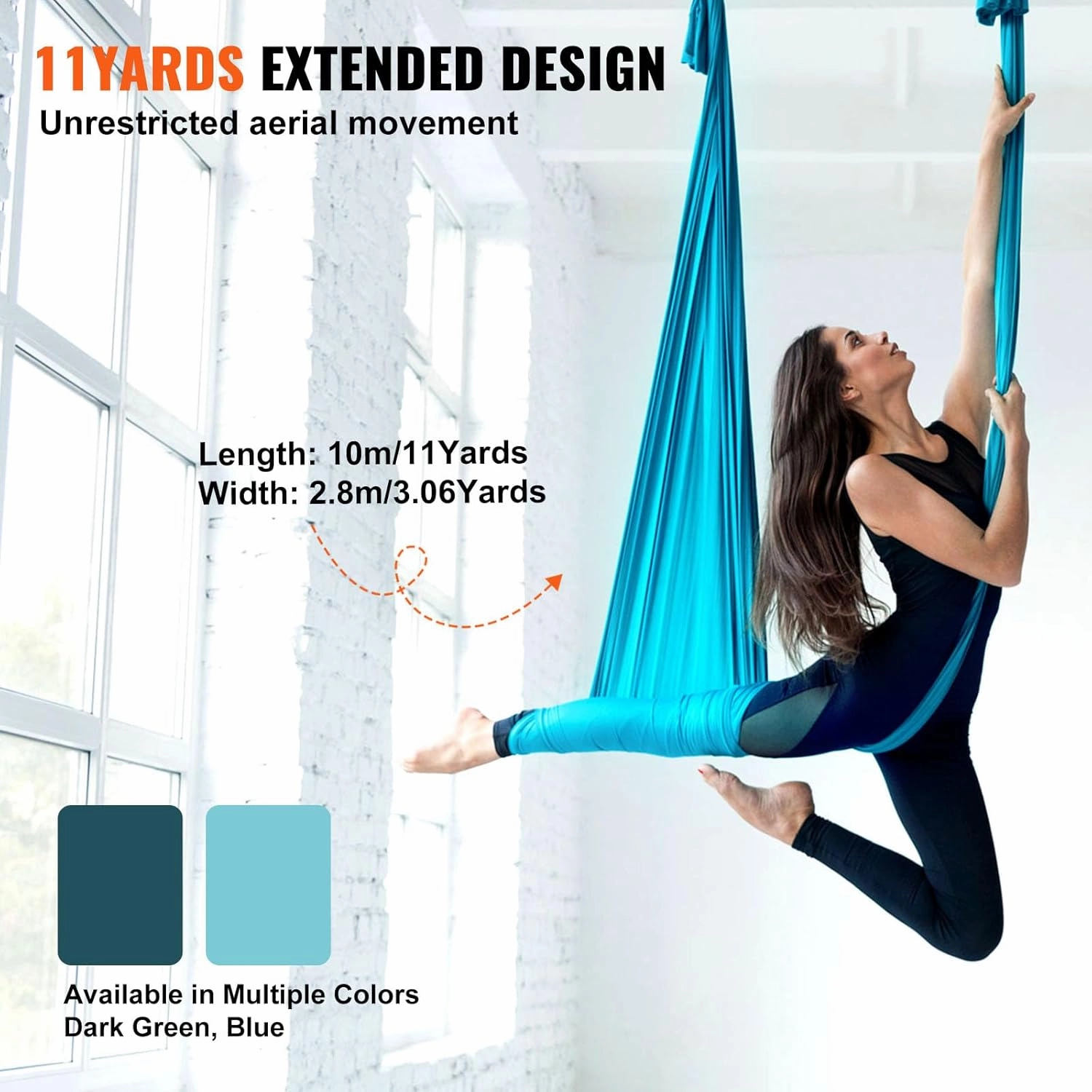 VEVOR Aerial Yoga Hammock & Swing, 4.4 Yards, Yoga Starter Kit with 100gsm Nylon Fabric, Full Rigging Hardware and Easy Set-up Guide, Antigravity Flying for All Levels Fitness Bodybuilding, Purple