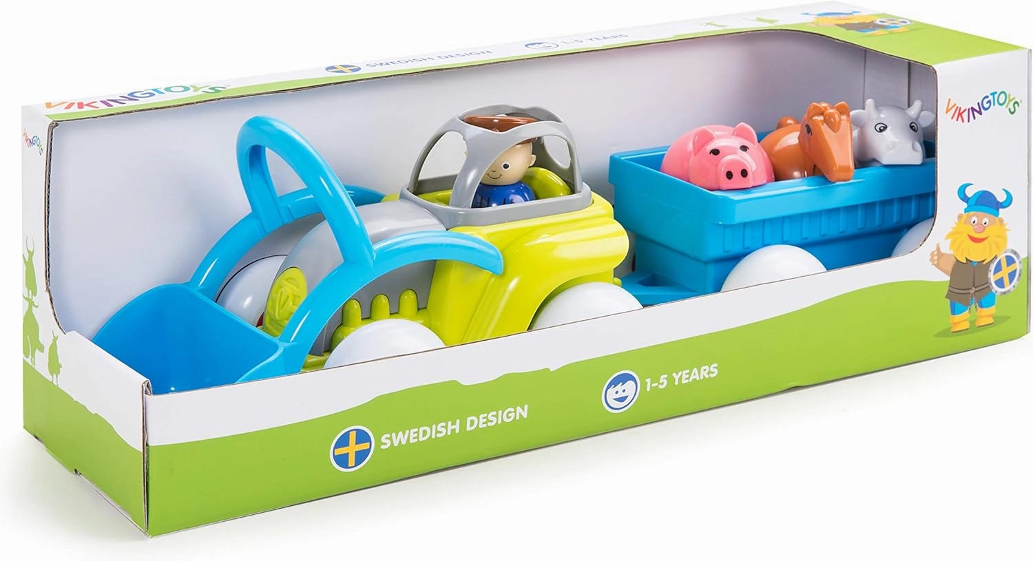 Viking Toys Tractor with Trailer & Animals