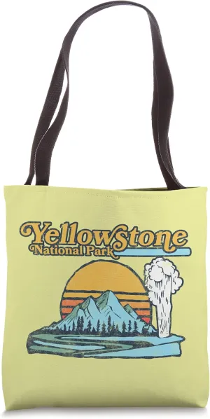 Vintage Yellowstone National Park Geyser Graphic Tote Bag