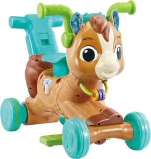 VTech 3-in-1 Bounce & Go Pony | Interactive & Educational Push, Ride & Bounce Along Toy with Games | Suitable for Boys & Girls 18-36 Months, English Version