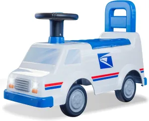 WADDLE USPS Mail Truck Toddler Ride on Toys - Foot to Floor, Lights, Sounds, Interactive Toys, Includes Postal Box, 2 Envelopes, Toddler Toys, Easy Assembly, Durable Quality, Up to 44 lbs