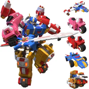 Wenbeier 5 in 1 Car Robot Toys for Kids Vehicles Action Figure Assembly Kit Toys Include Go Kart Motorcycle Airplane Tank- STEM Educational Toy for Boys Girls Ages 6-12