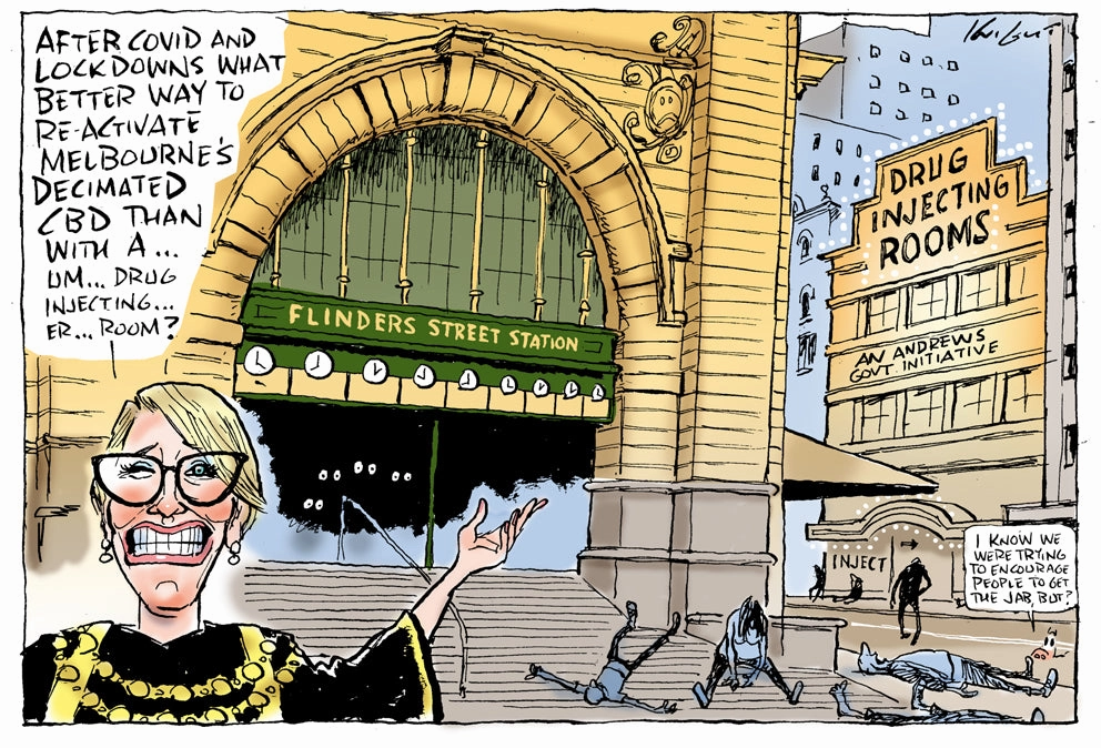 What a Great Place for a Drug Injecting Centre! | Australian Political Cartoon