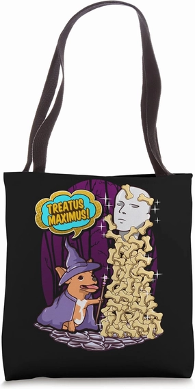Wizard Dog Chihuahua Wand Magic Spell Casting Fantasy Mage Tote Bag
