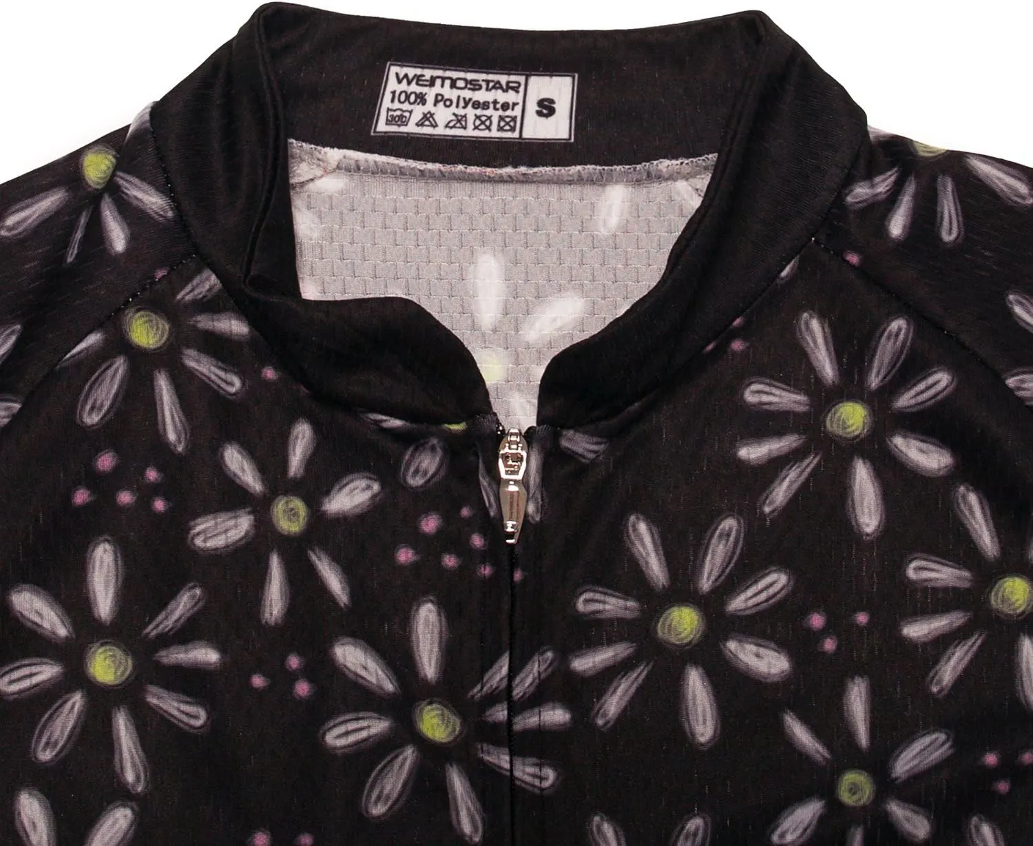 Women Cycling Jersey Short Sleeve Breathable with Pockets Flower