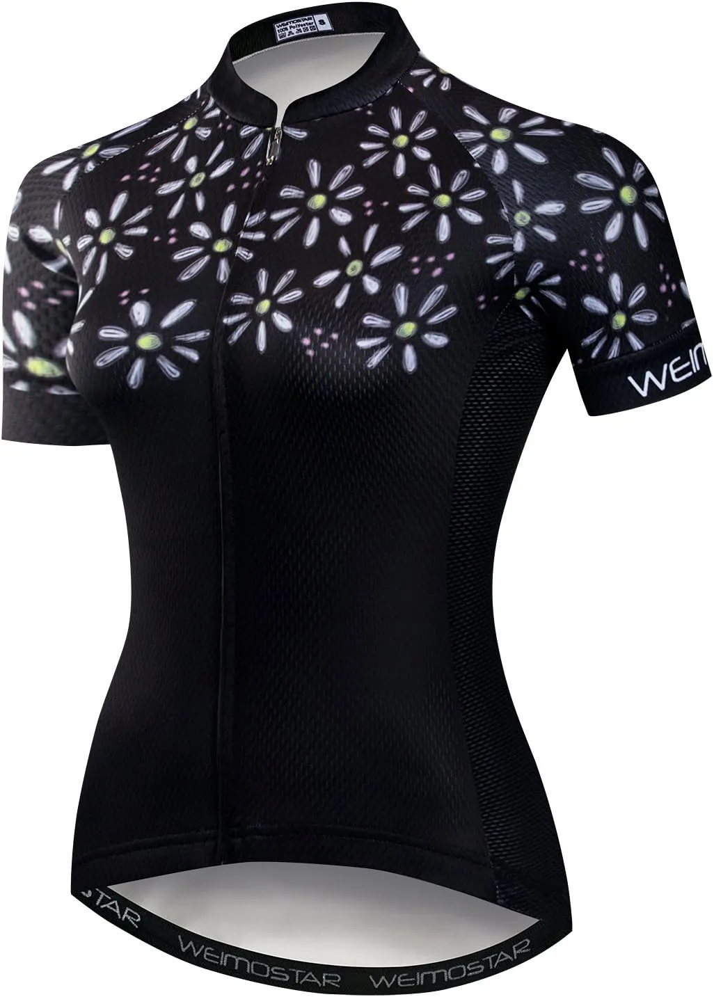 Women Cycling Jersey Short Sleeve Breathable with Pockets Flower