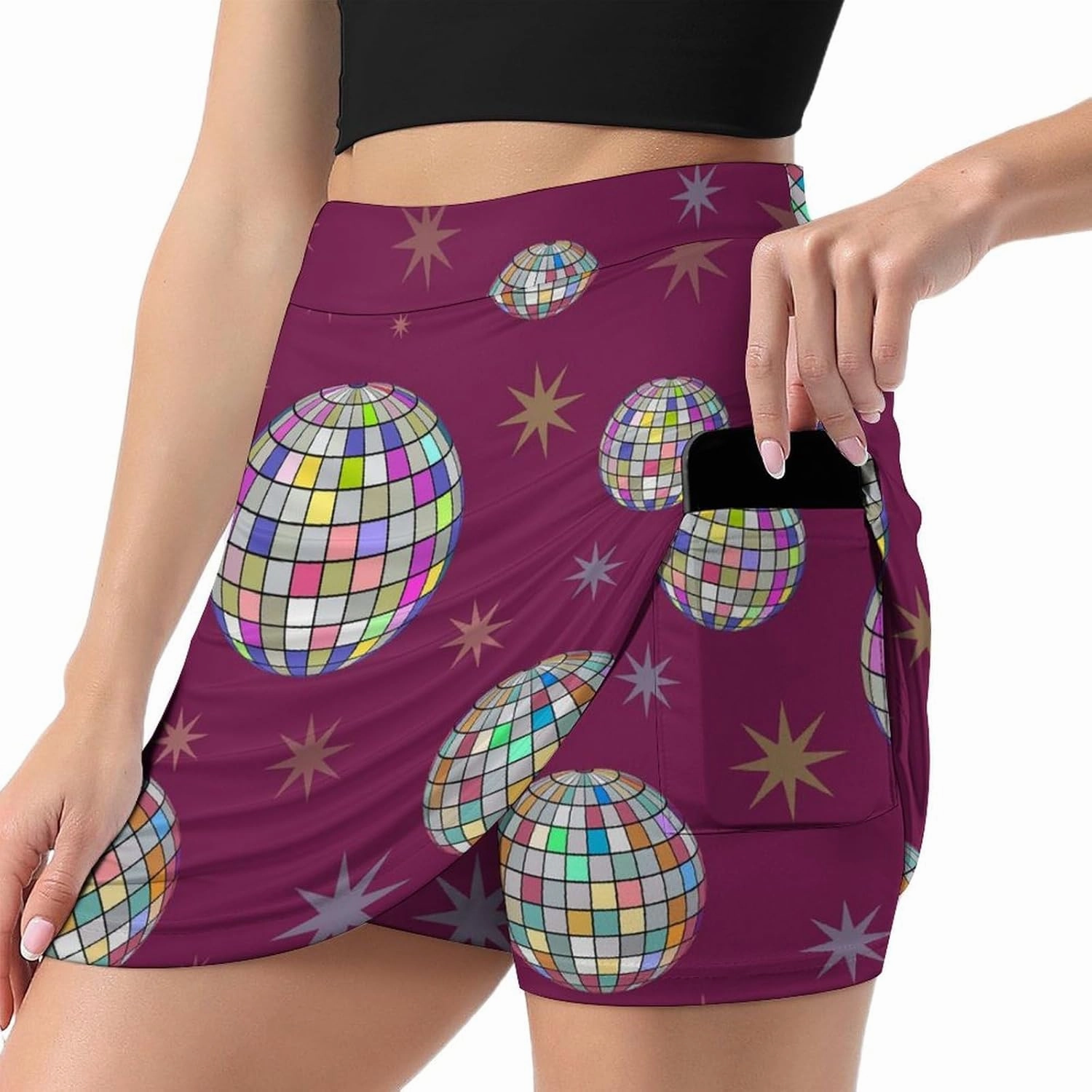Women's Tennis Skirt Anti-Peek Workout Skorts with Built-in Shorts Pocket for Gym Golf Running