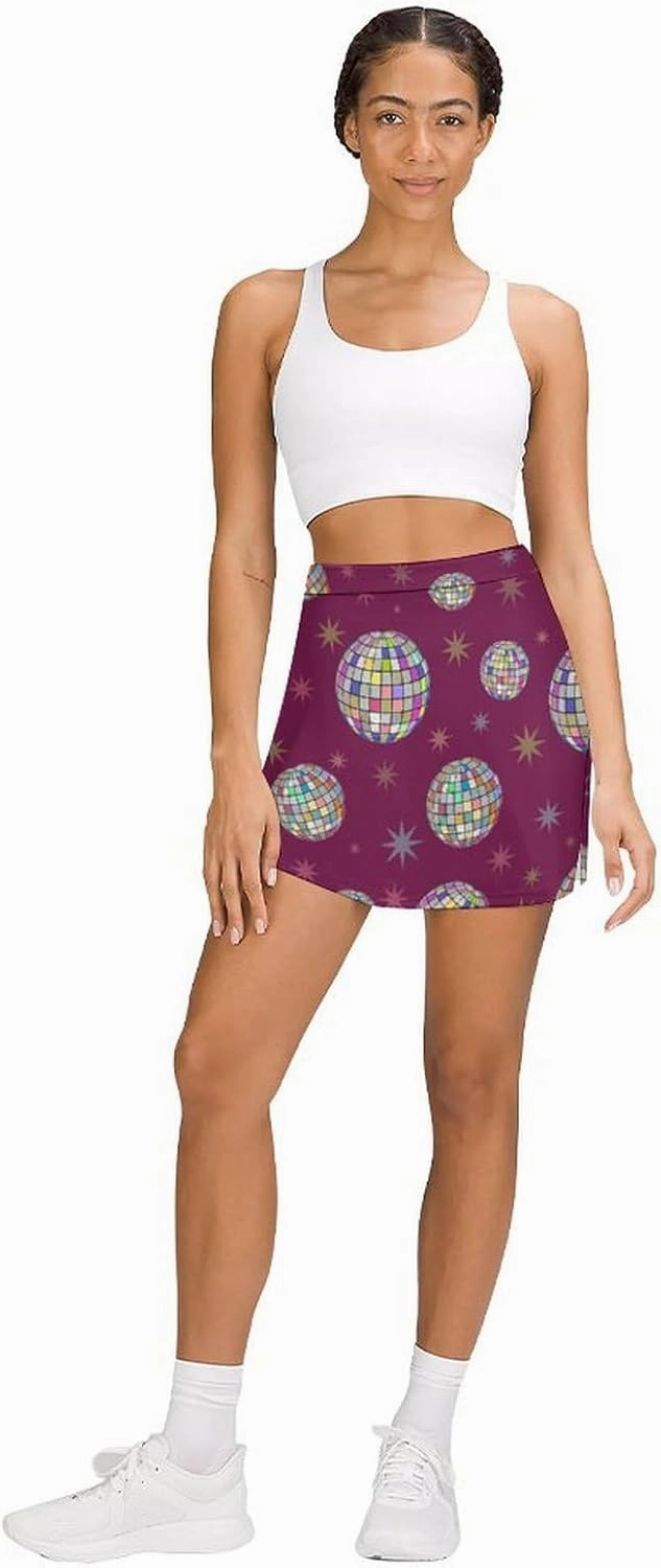 Women's Tennis Skirt Anti-Peek Workout Skorts with Built-in Shorts Pocket for Gym Golf Running
