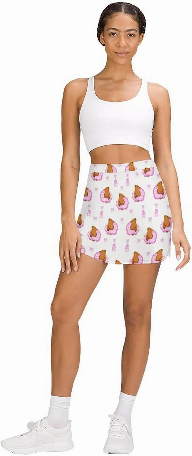 Women's Tennis Skirt Anti-Peek Workout Skorts with Built-in Shorts Pocket for Gym Golf Running
