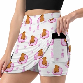 Women's Tennis Skirt Anti-Peek Workout Skorts with Built-in Shorts Pocket for Gym Golf Running