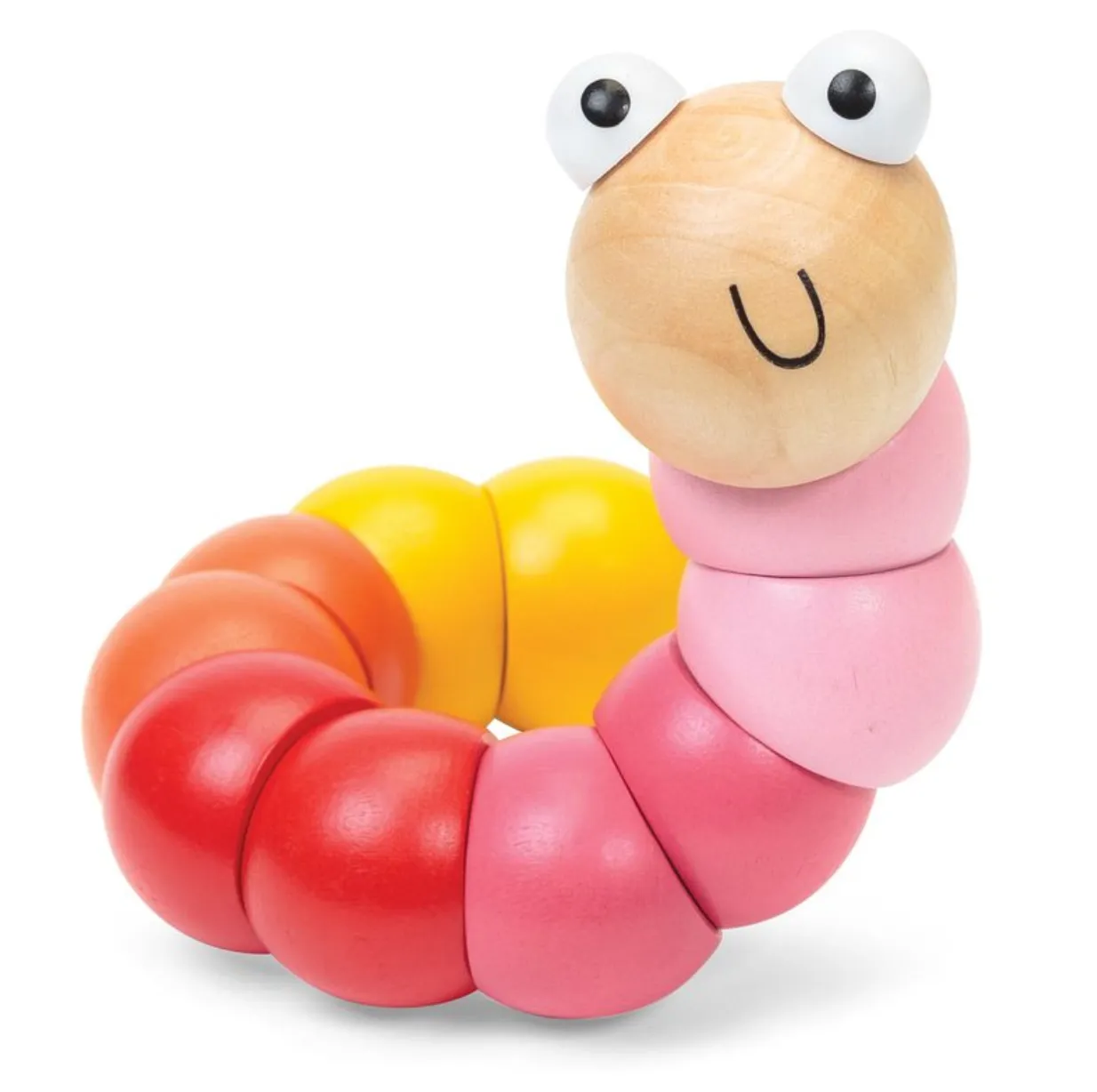 Wooden jointed worm - PINK