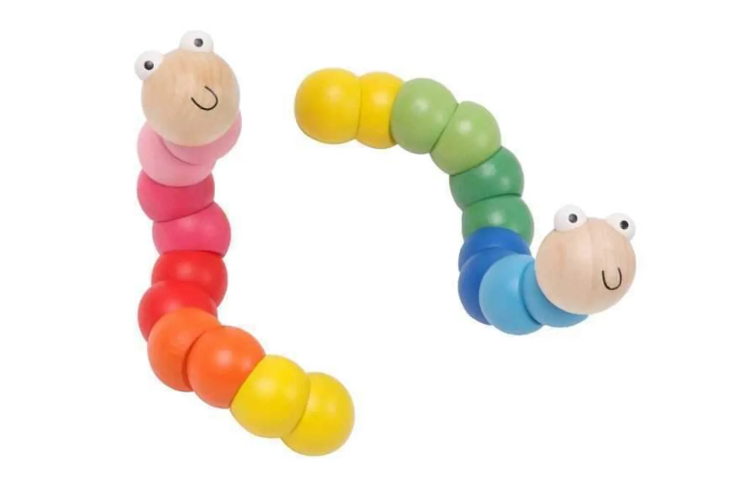 Wooden jointed worm - PINK