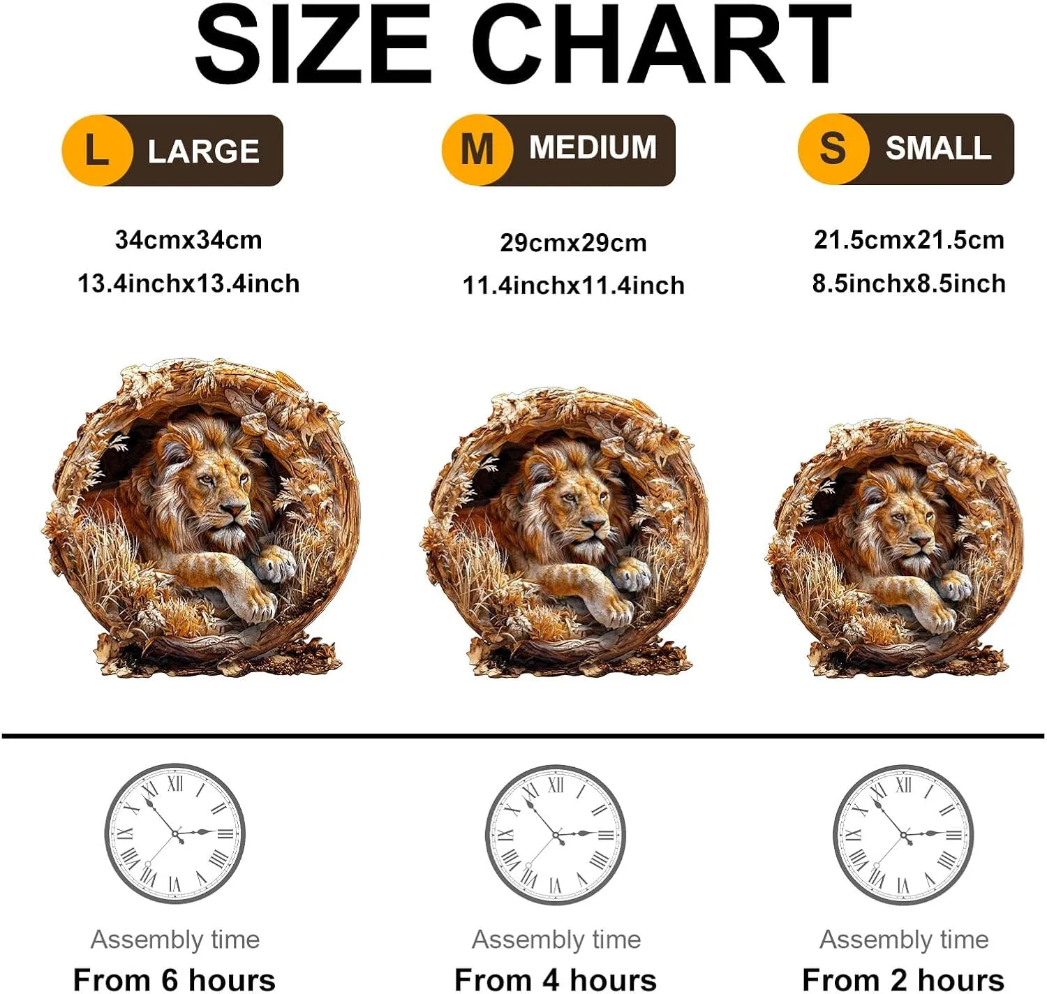 Wooden Puzzles for Adults, 3D Lion (M-200pcs) Wooden Jigsaw Puzzles Kids, 11.4 * 11.4in Unique Shaped Animal Wood Puzzles Adults 3D Vision Flat Puzzle Family Games
