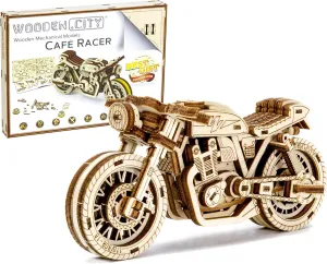 WOODEN.CITY Cafe Racer 3D Wooden Motorcycle Puzzle Model for Adults - Building Kit