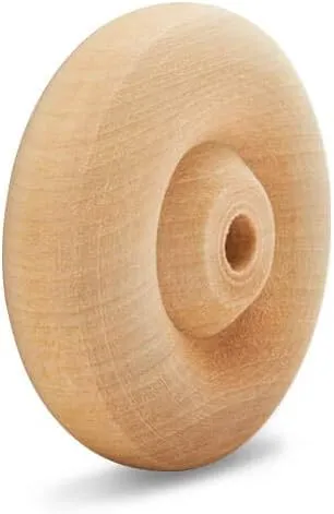 Woodpeckers- Classic Wooden Craft Toy Wheels 2" X 1/4" Axle Hole - 24 Pack