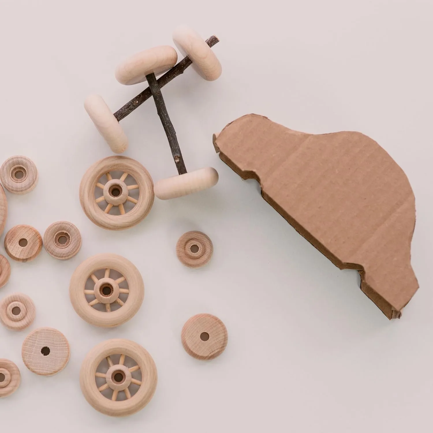 Woodpeckers- Classic Wooden Craft Toy Wheels 2" X 1/4" Axle Hole - 24 Pack