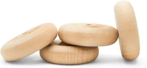 Woodpeckers- Classic Wooden Craft Toy Wheels 2" X 1/4" Axle Hole - 24 Pack