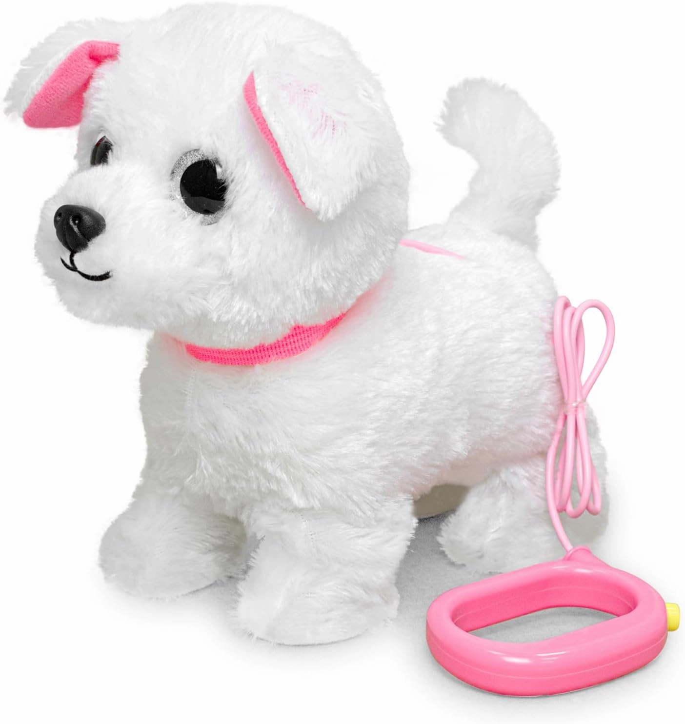 YH YUHUNG Walking and Barking Toy Dog with Remote Control Leash Puppy Electronic Pets Interactive Toys for Kids (White)