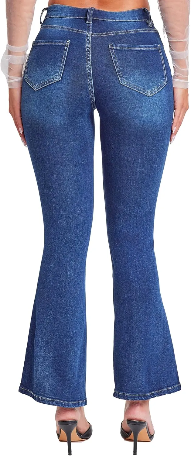 YMI Women's Junior Classic High Rise Flare Jean-Regular Inseam