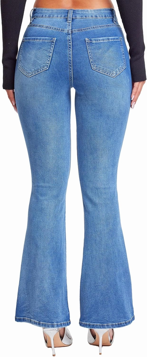 YMI Women's Junior Classic High Rise Flare Jean-Regular Inseam