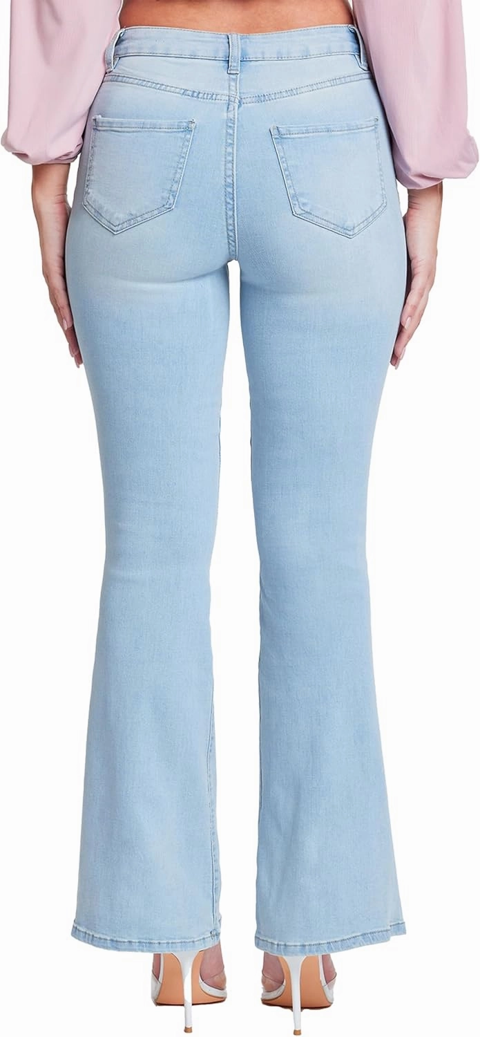 YMI Women's Junior Classic High Rise Flare Jean-Regular Inseam