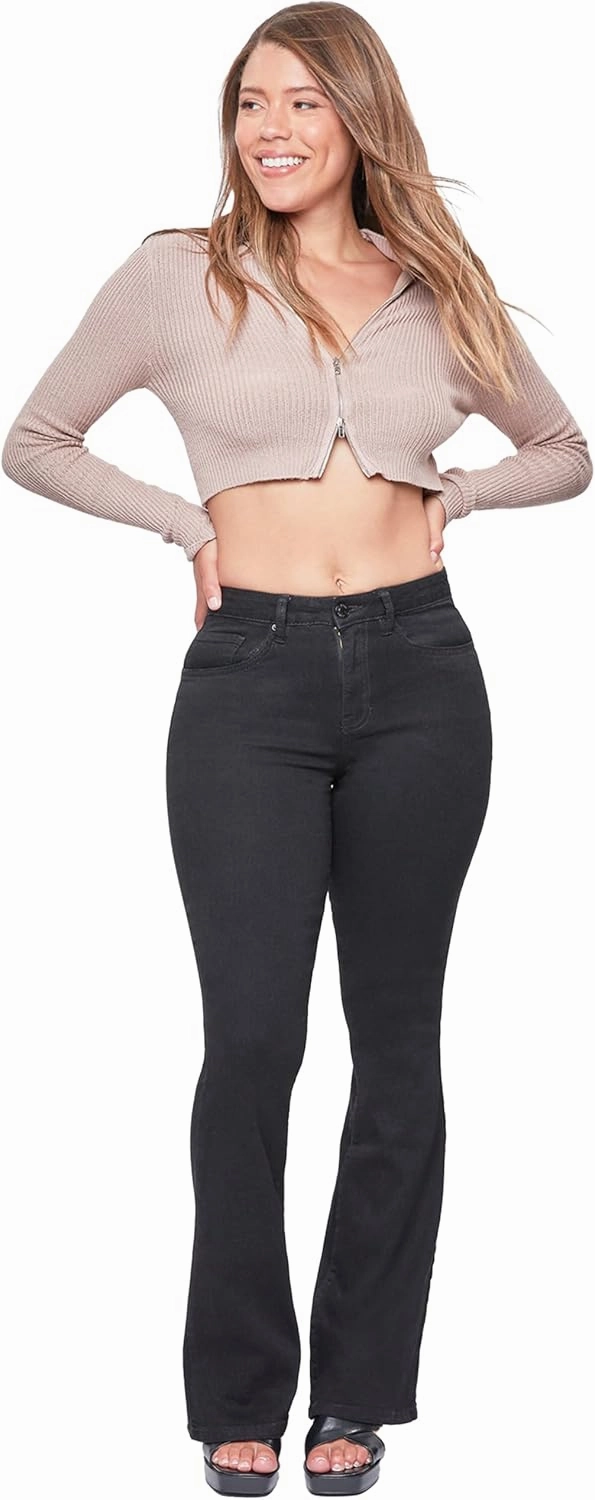 YMI Women's Tall Size Junior Classic High Rise Flare Jean-Long Inseam