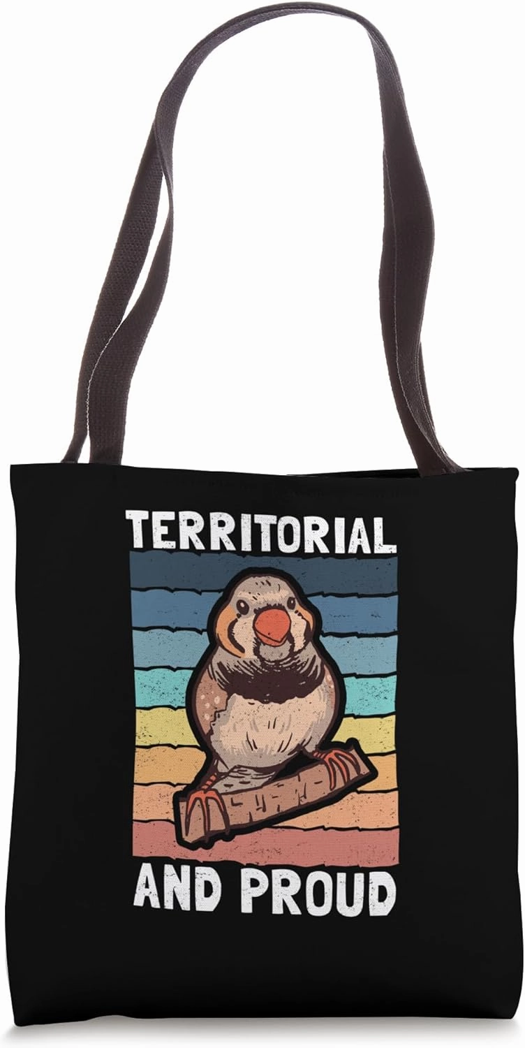 Zebra Finches Pet Bird Dad Mom Retro Zebra Finch Tote Bag