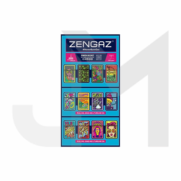 Zengaz Cube ZL-30 Chip Set (UK-S4) - Jet Flame Lighters Bundle   48 Lighters with Cube display stand